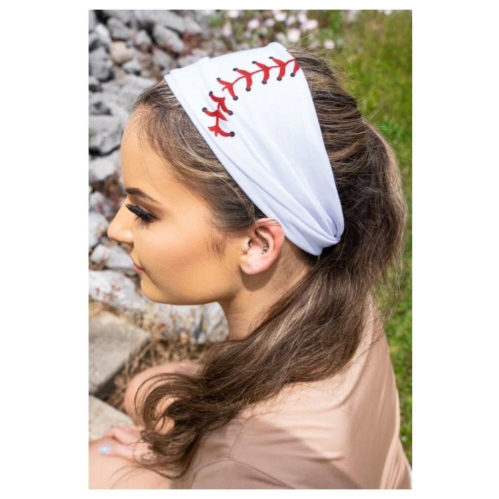Women's Laces Baseball Headband Sports Fan MLB